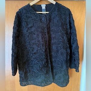 Chico's Travlers™️ Black Tapework Open Jacket